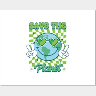 Save the Planet Hippie Smile Face Teacher's Earth Day Posters and Art